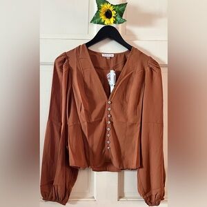 Women's Elegant Brown Blouse